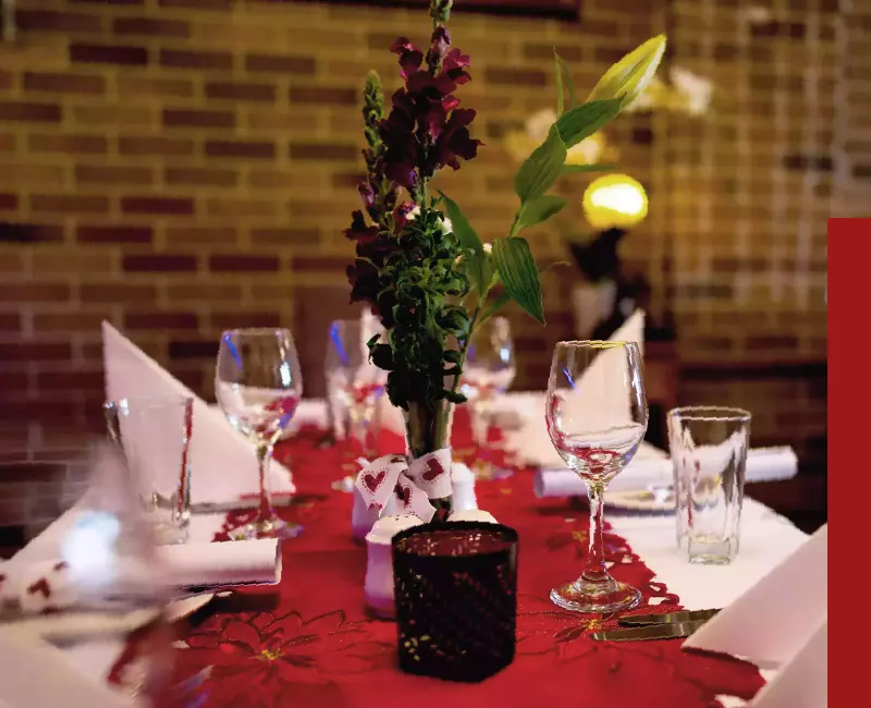 Harry Limes restaurant ballarat romantic, formal dining setting and table
